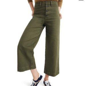 NWT Emmett Wide-Leg Green Crop Pants PETITE